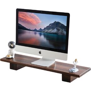 Monitor Riser, Monitor Stand, Wood Monitor Stand Riser, Adjustable Height Computer Stand for Desktop Monitor, Monitor Shelf for PC, Laptop, Printer, Desktop Decor