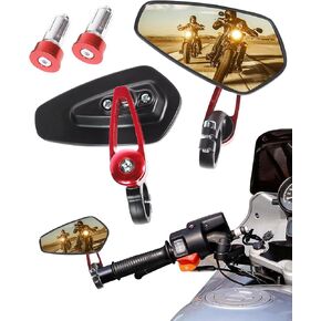 Motorcycle Mirrors,Bar End Mirrors,Double Take Mirrors,Bar End Mirror Motorcycle Mirrors for Handlebars,Car Accessories Bar End Rear View Mirrors for Motorcycles Street Bike Dirt Bike (Black)