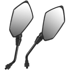 KIMISS 8mm, 10mm Pair of Motorcycle Rear View Mirrors Modification Rearview Wing Mirror Handlebar End Grip Mirrors(10mm)