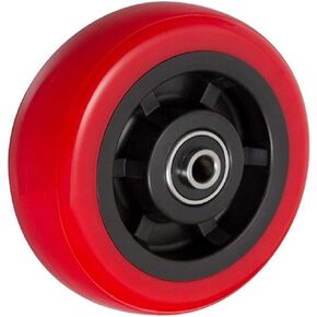 ICON Caster Wheels 6" x 2" Pro-Tech Polyurethane Heavy Duty Wheel in Red & Black, Non-Marking, PRX Wheel ONLY, Load Capacity 1000 lbs. per Wheel