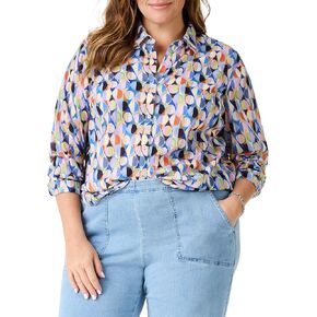 NIC+ZOE Women's Social Circles Boyfriend Shirt