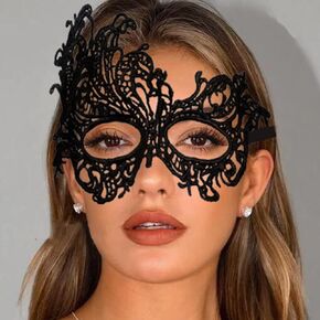 Women’s Costumes Mask Lace Masquerade Mask Fancy Dress Mask Black Cosplay Accessories for Women and Girls