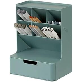 Desk Organizer with Drawer Workspace Storage Office Organization, Multi-Functional Pen Holder, Desktop Stationary Organizer for School Home Office Art Supplies