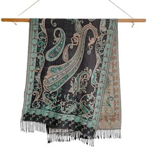 200cm*65cm Women's Large Ethnic Style Jacquard Shawl Cashmere Embroidered Tassel Scarf Wedding Shawl &Pashmina Shawl