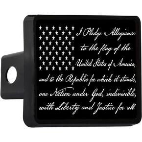 Rogue River Tactical USA American Flag Trailer Hitch Cover Plug US Patriotic Vintage Pledge of Allegiance