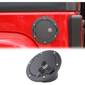 Locking Gas Cap Cover Fuel Door for 2007-2018 Jeep Wrangler JK & Unlimited Sport Rubicon Sahara 2-Door 4-Door