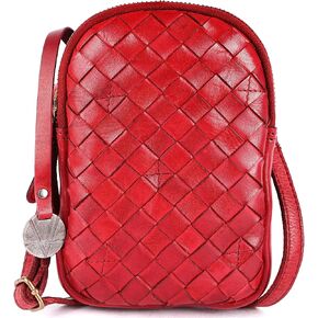 Genuine Leather Small Leather Crossbody Bags For Women Cell Phone Purse With Adjustable & Detachable Strap