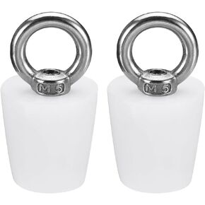 MECCANIXITY Silicone Rubber Tapered Plug 20 to 27mm Solid Bathtub Bungs Stopper with Ring for Test Tubes, Water Pipe, Drainage Hole, White 2 Pieces