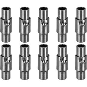 uxcell Leather Cord End Clasp, 10Pcs 3mm Hole Leather Clasps, Cord End Caps Closures Leather Cord Buckle for Jewelry Making DIY Supplies Crafts, Black