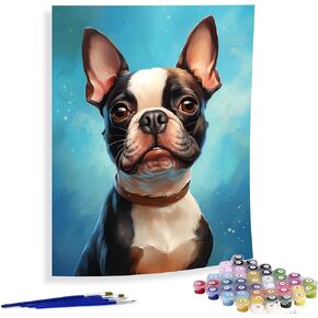 Diymood Paint by Numbers for Adults Dogs, DIY Oil Painting Animal Acrylic Paint by Number Kits for Adults Beginner for Home Wall Decor 16x20 inch