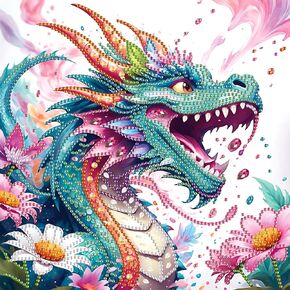 MVVMTOP Diamond Art Painting Kit, DIY Dragon 5D Special Shape Crystal Diamond Partial Diamond Art Painting Mosaic Making Craft, Suitable for Home Wall Decor Art Gift