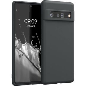 حافظة kwmobile متوافقة مع حافظة Google Pixel 6 Pro - غطاء هاتف سيليكون TPU واقٍ نحيف - أسود غير لامع