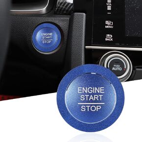 TOMALL Engine Start Stop Push Button Cover Trim Compatible with Honda Civic 2018-2023,CRV 2023 Aluminum Car Keyless Engine Ignition Button Cap Decoration Accessories Ring (Blue)