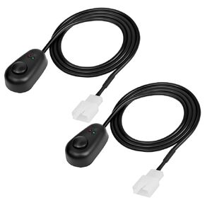 XMSJSIY 12V Water Drop Shape Push Button Switch ON/Off Paste Type Car Lights Power Switch with Red/Green LED Indicator Lights for Fog Lights,DRL,LED Light Bar,etc.- 90CM/2.9FT 2 Pcs