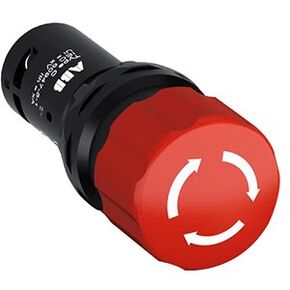 ABB CE3T-10R-01 Push Button Switch, 30 mm, Twist Release, 1 NC, Red