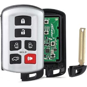 Proximity Remote Key Fob Replacement for Toyota Sienna2011-2020 Keyless Entry Remote Control 6 Buttons 314.3MHZ ID74 HYQ14ADR 5691 Board 89904-08010