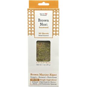 Brown Seaweed, 30 Sheets, 1 oz, Dried Fish Food for Marine and Freshwater Aquarium Species
