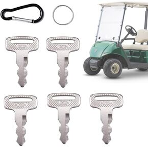 Golf Cart Key Replacement Yamaha PTV 10+ Code 8002 for JU6-H2511-10, ELI80-0287, with Keychain (5Pcs)