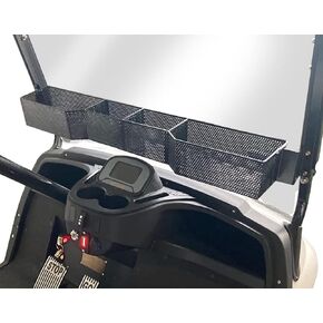 Huskey Inner Front Storage Basket/Dash Organizer Tray Compatible with I-CON Golf Cart with One Piece Solid Sturdy Design & Larger Compartments