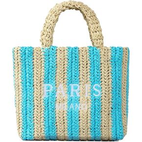 Caistre Straw Tote Bag for Women Summer Bright Color Hobo Beach Bag Woven Crochet Straw Shoulder Bag for Travel Vacation