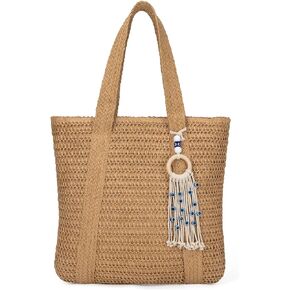 Summer Large Straw Bags For Women Travel Beach Totes Bag Woven Tote Handmade Shoulder Bag Handbag