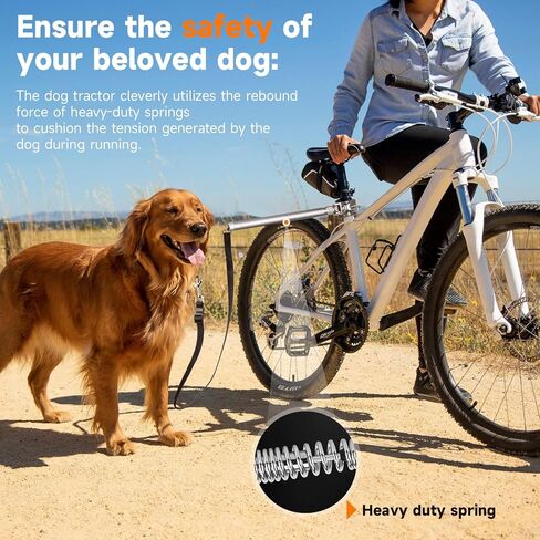 مقود دراجة الكلاب من MRWiZMS - مقود الكلب لركوب الدراجة يمكن تدويره بزاوية 180 درجة، ممتص قوي للصدمات | قابل للتعديل | قابل للإزالة، للتمرين في الهواء الطلق/التدريب على الركض/ركوب الدراجة، مقود آمن للكلاب على الدراجة in Kuwait