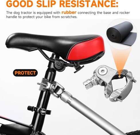 مقود دراجة الكلاب من MRWiZMS - مقود الكلب لركوب الدراجة يمكن تدويره بزاوية 180 درجة، ممتص قوي للصدمات | قابل للتعديل | قابل للإزالة، للتمرين في الهواء الطلق/التدريب على الركض/ركوب الدراجة، مقود آمن للكلاب على الدراجة in Kuwait