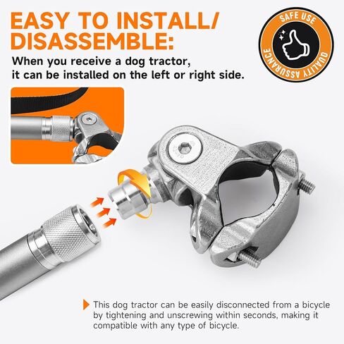مقود دراجة الكلاب من MRWiZMS - مقود الكلب لركوب الدراجة يمكن تدويره بزاوية 180 درجة، ممتص قوي للصدمات | قابل للتعديل | قابل للإزالة، للتمرين في الهواء الطلق/التدريب على الركض/ركوب الدراجة، مقود آمن للكلاب على الدراجة in Kuwait