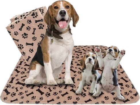 B-R - 2 Pack Washable Pee Pads for Dogs. Superior Reusable Puppy Pads. 15.7" X 23.6" or 40cm X 60cm. Highly Absorbent Mats for Pets, Non-Slip Polyester, Pee Pads for Puppy Training [Orange, Small] in Saudi Arabia