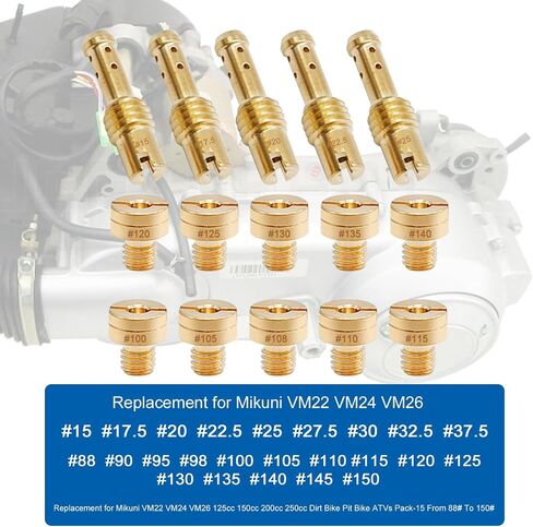 25 قطعة من المكربن ​​الرئيسي للاستبدال لمكربن ​​Mikuni VM22 VM24 VM26 المستخدم على محرك 125cc 150cc 200cc 250cc للدراجة النارية الترابية (25 قطعة) in Saudi Arabia