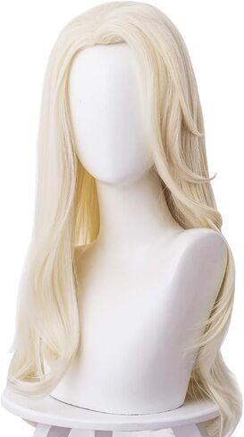 Long Blonde Cosplay Wig Halloween Costume Wavy Wig for Party in Saudi Arabia