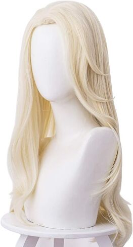 Long Blonde Cosplay Wig Halloween Costume Wavy Wig for Party in Saudi Arabia