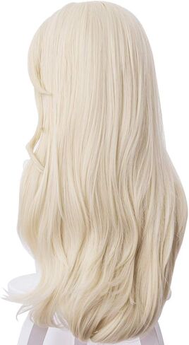 Long Blonde Cosplay Wig Halloween Costume Wavy Wig for Party in Saudi Arabia