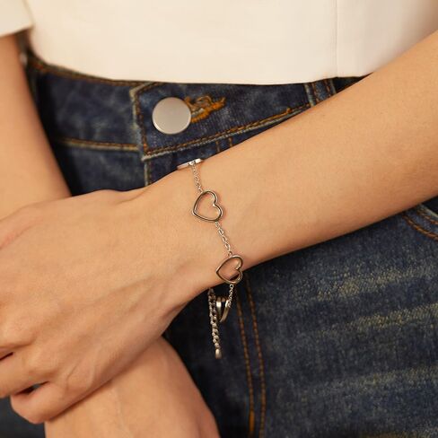 أساور SONGCHANGJEWELRY الذهبية على شكل قلب للنساء - هدايا شخصية فريدة لها - سوار حب شخصي للنساء in Saudi Arabia