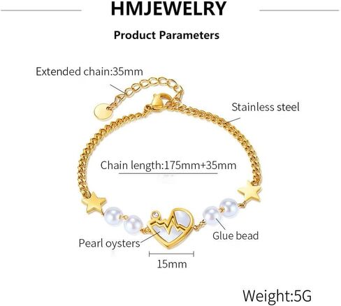 أساور SONGCHANGJEWELRY الذهبية على شكل قلب للنساء - هدايا شخصية فريدة لها - سوار حب شخصي للنساء in Saudi Arabia