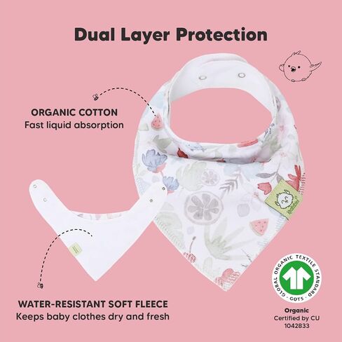KeaBabies 8-Pack Organic Baby Bandana Bibs, Baby Bibs and 10-Pack Baby Bandana Drool Bibs - Drool Bibs for Baby Girl, Baby Boy - Organic Cotton Bandana Bibs for Boys, Girls, Baby Bibs in Saudi Arabia