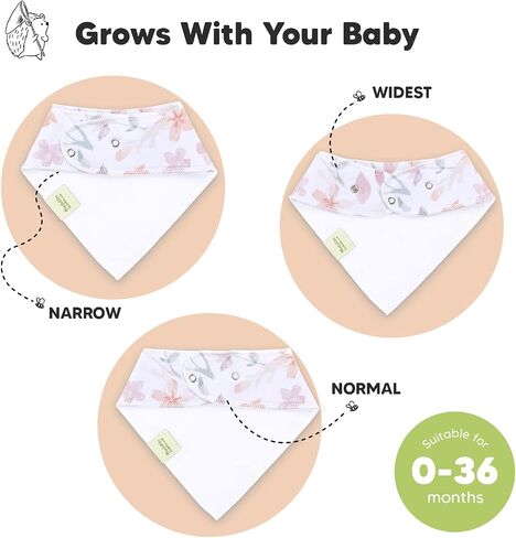 KeaBabies 8-Pack Organic Baby Bandana Bibs, Baby Bibs and 10-Pack Baby Bandana Drool Bibs - Drool Bibs for Baby Girl, Baby Boy - Organic Cotton Bandana Bibs for Boys, Girls, Baby Bibs in Saudi Arabia