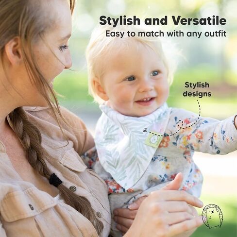 KeaBabies 8-Pack Organic Baby Bandana Bibs, Baby Bibs and 10-Pack Baby Bandana Drool Bibs - Drool Bibs for Baby Girl, Baby Boy - Organic Cotton Bandana Bibs for Boys, Girls, Baby Bibs in Saudi Arabia