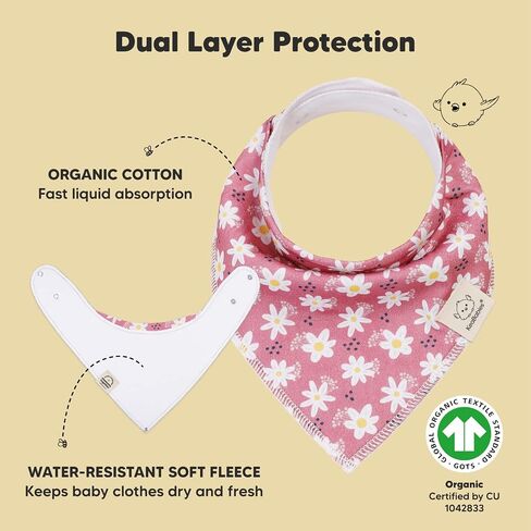 KeaBabies 8-Pack Organic Baby Bandana Bibs, Baby Bibs and 10-Pack Baby Bandana Drool Bibs - Drool Bibs for Baby Girl, Baby Boy - Organic Cotton Bandana Bibs for Boys, Girls, Baby Bibs in Saudi Arabia