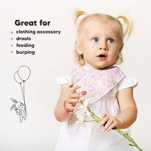 KeaBabies 8-Pack Organic Baby Bandana Bibs, Baby Bibs and 10-Pack Baby Bandana Drool Bibs - Drool Bibs for Baby Girl, Baby Boy - Organic Cotton Bandana Bibs for Boys, Girls, Baby Bibs in Saudi Arabia