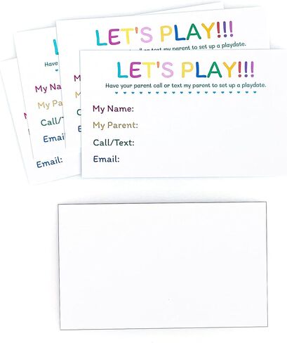 مجموعة بطاقات ITZAMNA Let's Play مقاس 3.5 × 2 مع تصميم كلمة قوس قزح، حزمة مكونة من 100 بطاقة بحجم بطاقة العمل in Kuwait