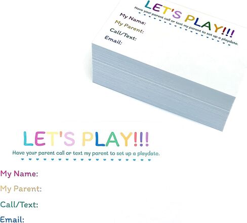 مجموعة بطاقات ITZAMNA Let's Play مقاس 3.5 × 2 مع تصميم كلمة قوس قزح، حزمة مكونة من 100 بطاقة بحجم بطاقة العمل in Kuwait