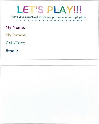 مجموعة بطاقات ITZAMNA Let's Play مقاس 3.5 × 2 مع تصميم كلمة قوس قزح، حزمة مكونة من 100 بطاقة بحجم بطاقة العمل in Kuwait