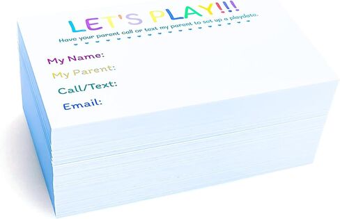 مجموعة بطاقات ITZAMNA Let's Play مقاس 3.5 × 2 مع تصميم كلمة قوس قزح، حزمة مكونة من 100 بطاقة بحجم بطاقة العمل in Kuwait