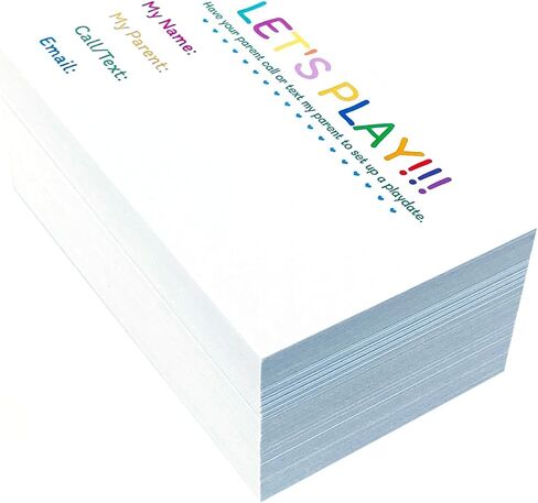 مجموعة بطاقات ITZAMNA Let's Play مقاس 3.5 × 2 مع تصميم كلمة قوس قزح، حزمة مكونة من 100 بطاقة بحجم بطاقة العمل in Kuwait