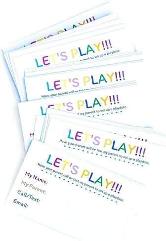 مجموعة بطاقات ITZAMNA Let's Play مقاس 3.5 × 2 مع تصميم كلمة قوس قزح، حزمة مكونة من 100 بطاقة بحجم بطاقة العمل in Kuwait