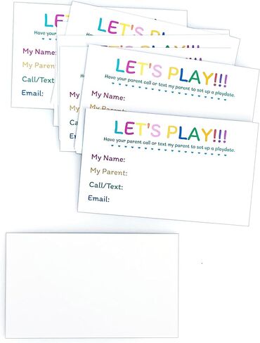 مجموعة بطاقات ITZAMNA Let's Play مقاس 3.5 × 2 مع تصميم كلمة قوس قزح، حزمة مكونة من 100 بطاقة بحجم بطاقة العمل in Kuwait