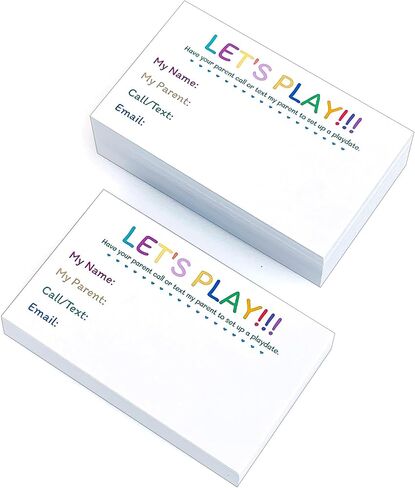مجموعة بطاقات ITZAMNA Let's Play مقاس 3.5 × 2 مع تصميم كلمة قوس قزح، حزمة مكونة من 100 بطاقة بحجم بطاقة العمل in Kuwait