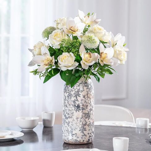 2PCS Artificial Flowers Indoor-Silk Flower Arrangement Fake Flower Arrangement Artificial Flowers Outdoors Table Centerpiece Realistic Faux Flower for Wedding Party Cake Home Decor in Saudi Arabia