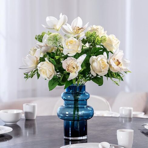 2PCS Artificial Flowers Indoor-Silk Flower Arrangement Fake Flower Arrangement Artificial Flowers Outdoors Table Centerpiece Realistic Faux Flower for Wedding Party Cake Home Decor in Saudi Arabia